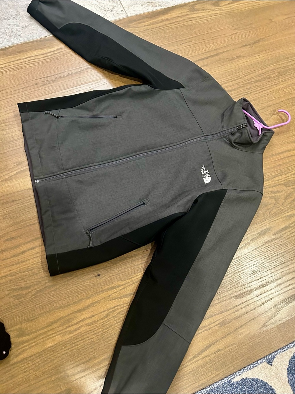 The North Face Men's Gray and Black Softshell Performance fleece lined Jacket
